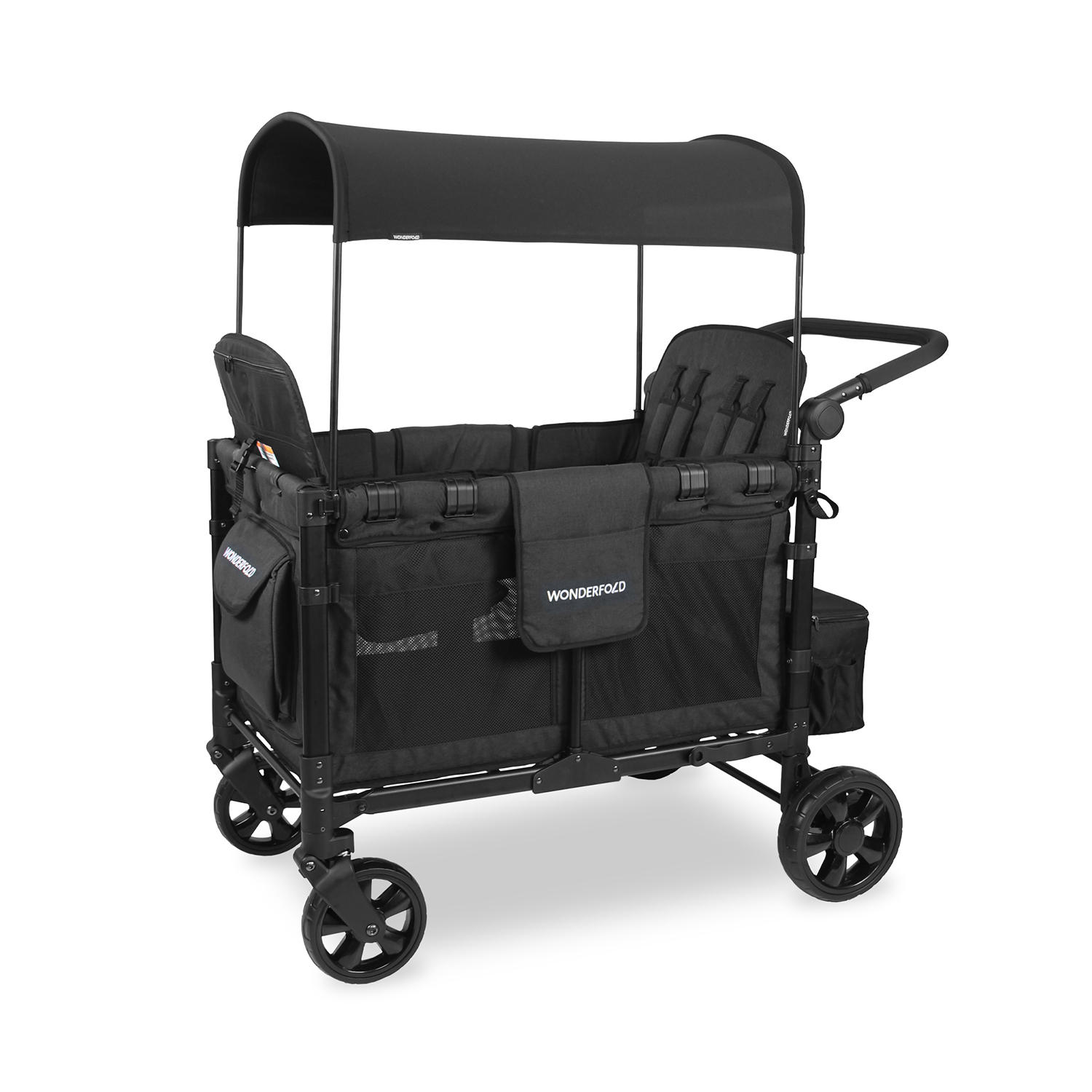 Wonderfold W4 Elite Quad Stroller Wagon with Snack Tray