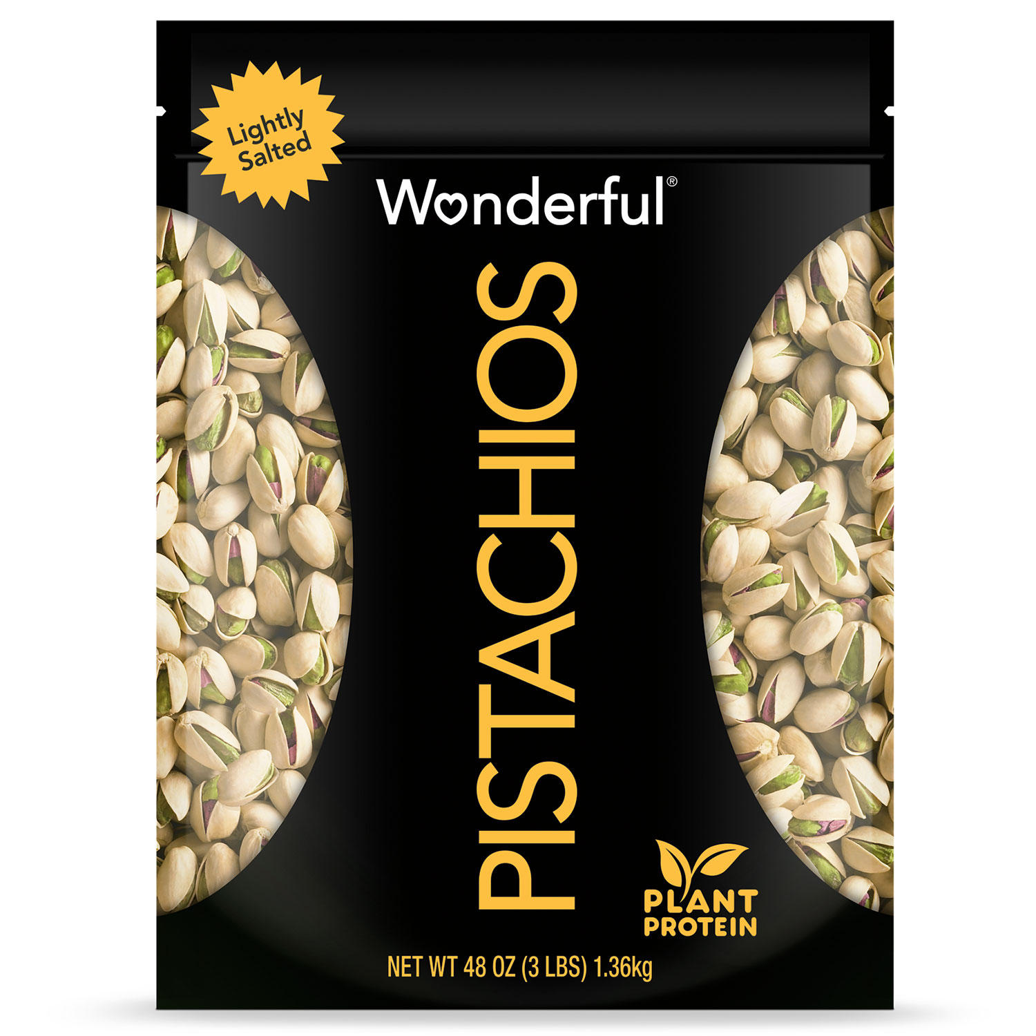 Wonderful Pistachios, Roasted Lightly Salted (48 oz.)