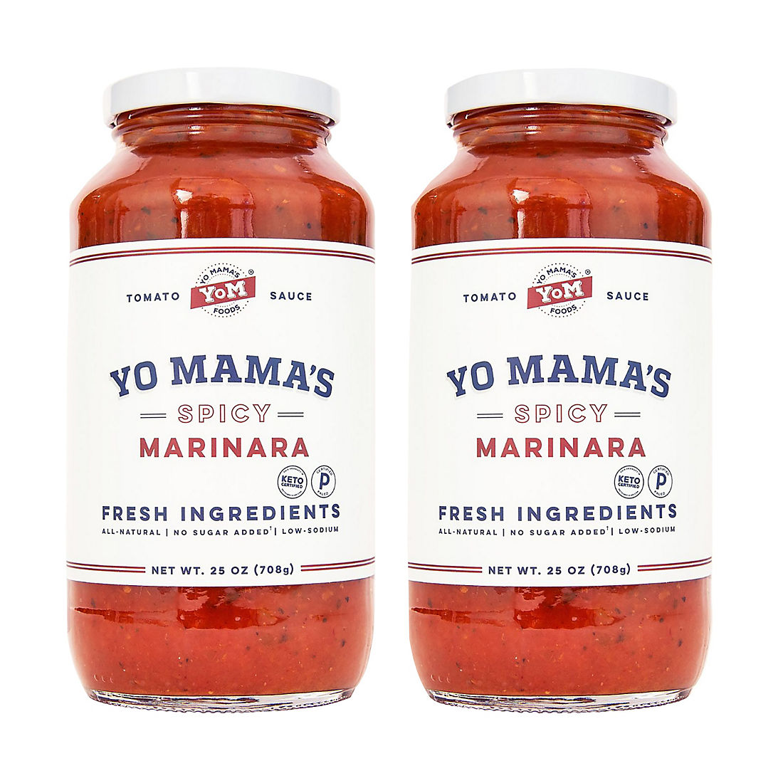 Yo Mama's Low-Sodium & Keto Spicy Marinara Pasta Sauce, 2 pk./25 oz.