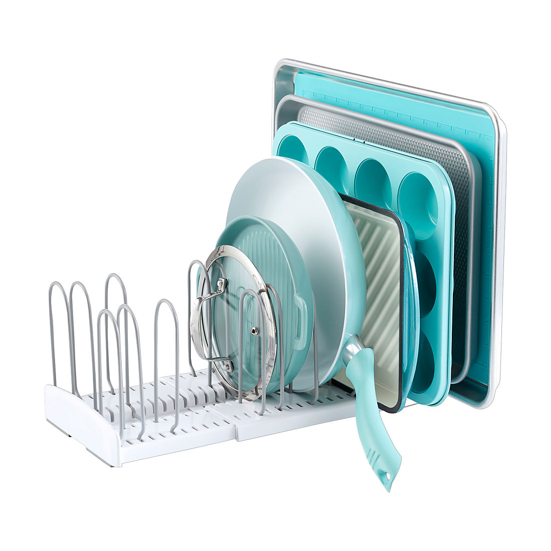 YouCopia StoreMore Expandable Pan and Lid Rack - White