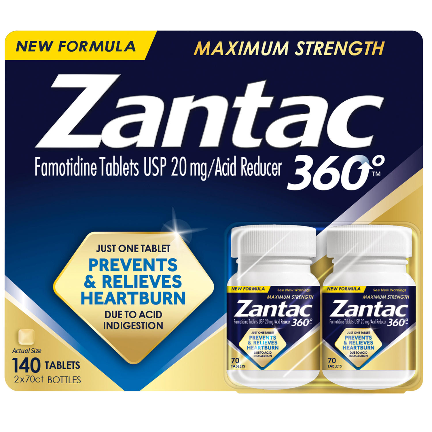 Zantac 360 Maximum Strength, 20mg (70 ct., 2 pk.)