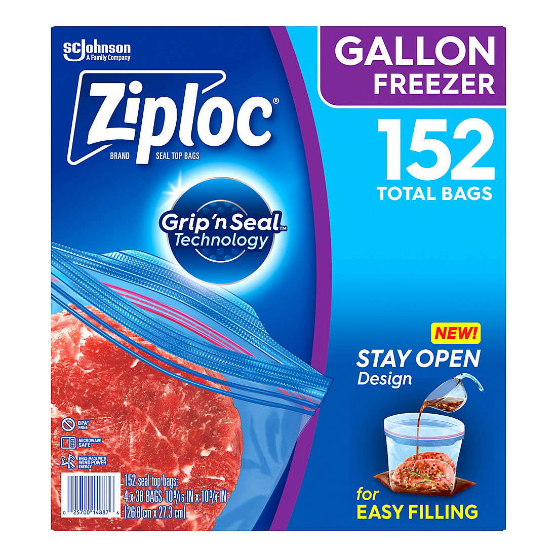 Ziploc Gallon Freezer Bags, 152 ct.