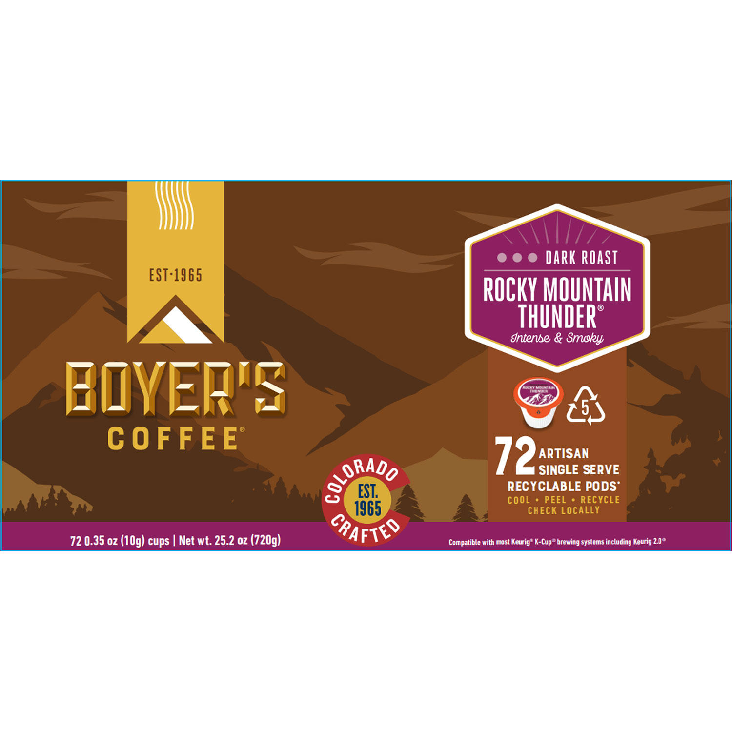 Boyer's Coffee Single-Serve Cups, Rocky Mountain Thunder (72 ct.)