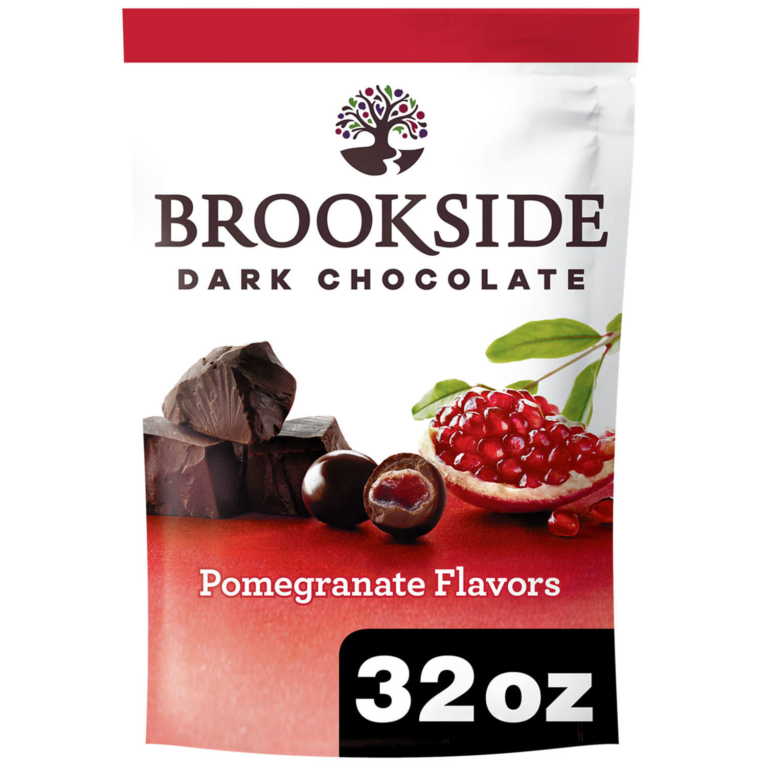 BROOKSIDE Dark Chocolate Pomegranate Flavored Chewy Center, Gluten Free Snacking Chocolate Bulk Resealable Bag (32 oz.)