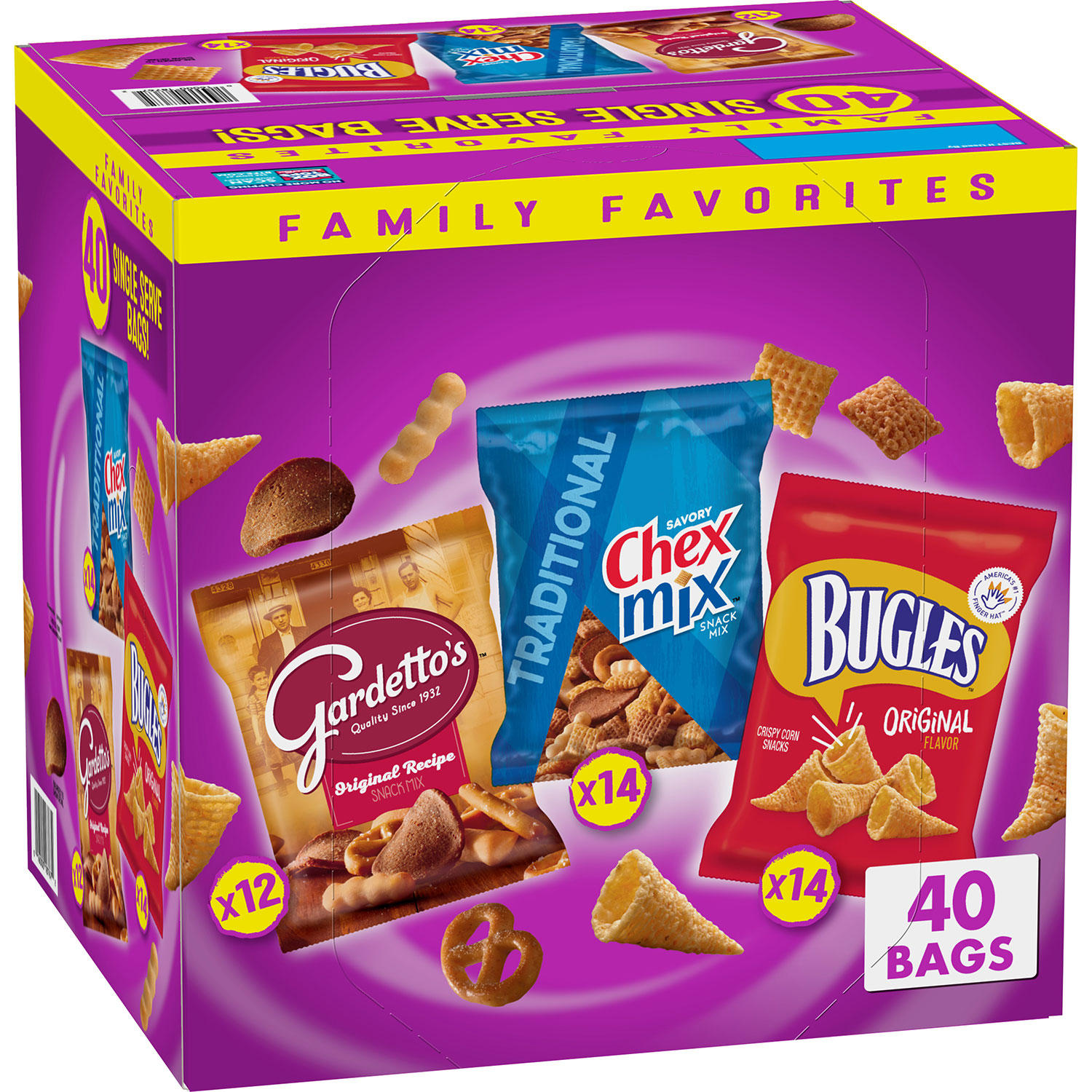 Bugles, ChexMix and Gardetto Variety Pack Snack Mix (40 ct.)
