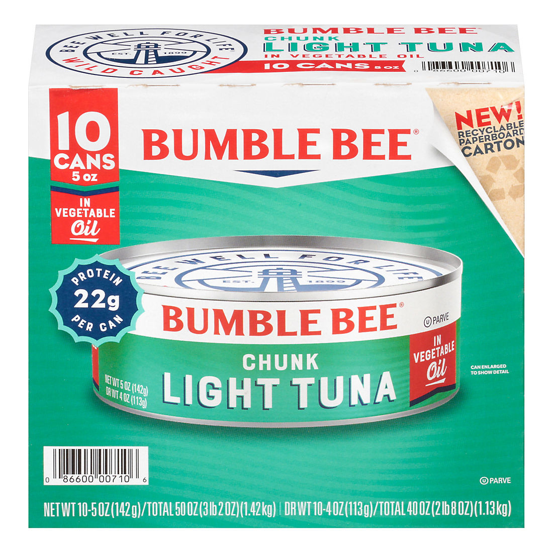 Bumble Bee Chunk Light Tuna in Oil, 10 pk./5 oz.