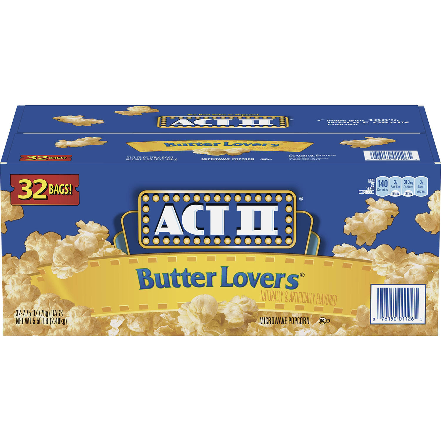 ACT II Butter Lovers Microwave Popcorn (2.75 oz., 32 pk.)