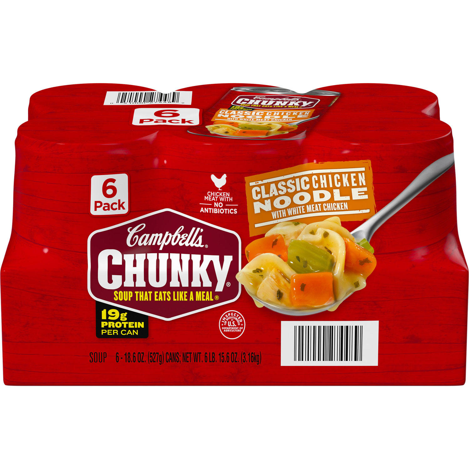 Campbell's Chunky Classic Chicken Noodle Soup (18.6 oz., 6 pk.)