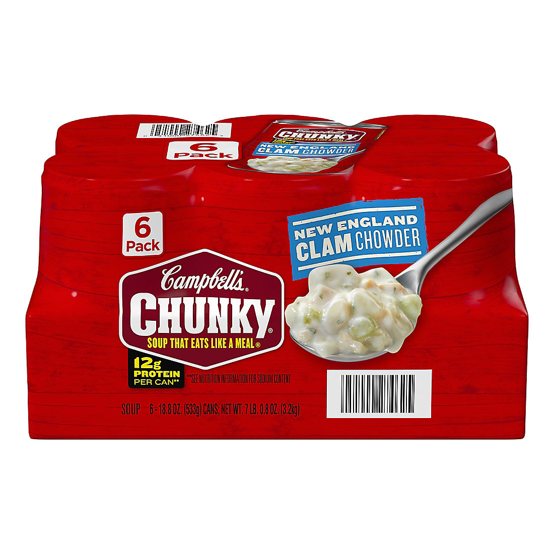 Campbell's Chunky New England Clam Chowder, 6 pk.