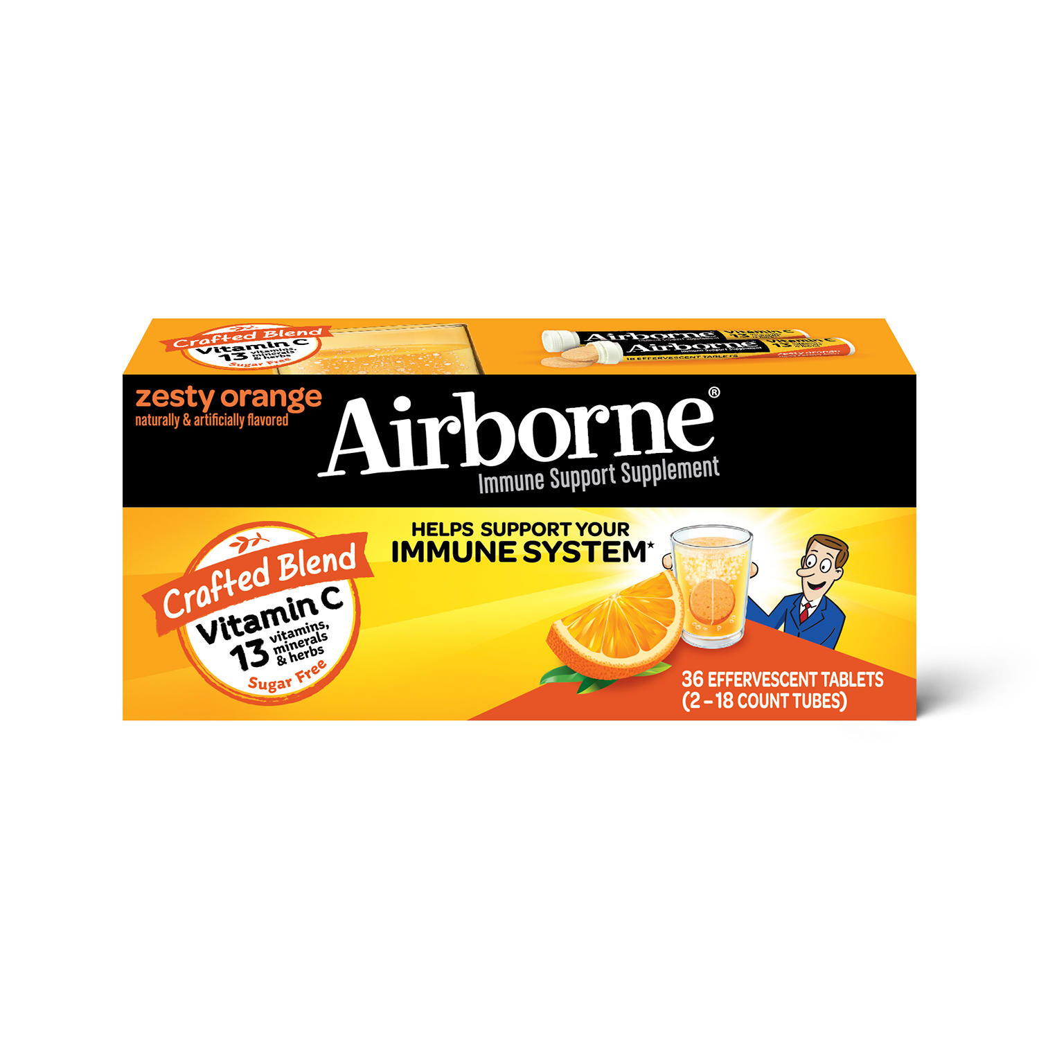 Airborne Immune Support  Effervescent Tablets, Zesty Orange (36 ct.)