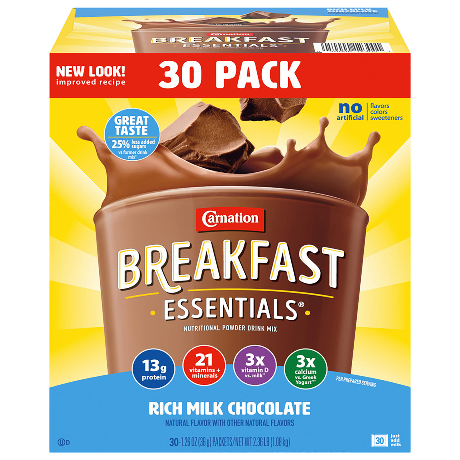 Carnation Breakfast Essentials Nutritional Drink Mix, Chocolate (30 ct.)