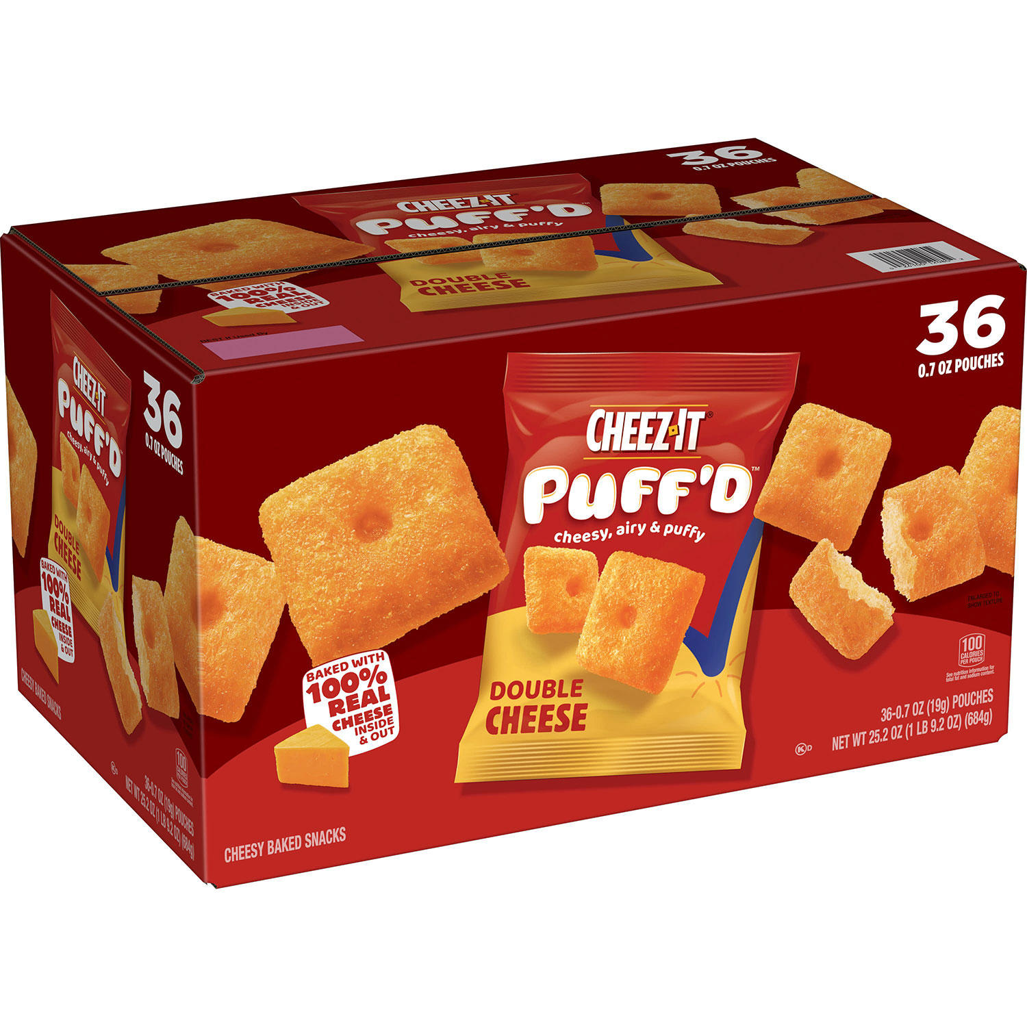 Cheez-It Puff'd Crackers Double Cheese (0.7 oz., 36 pk.)
