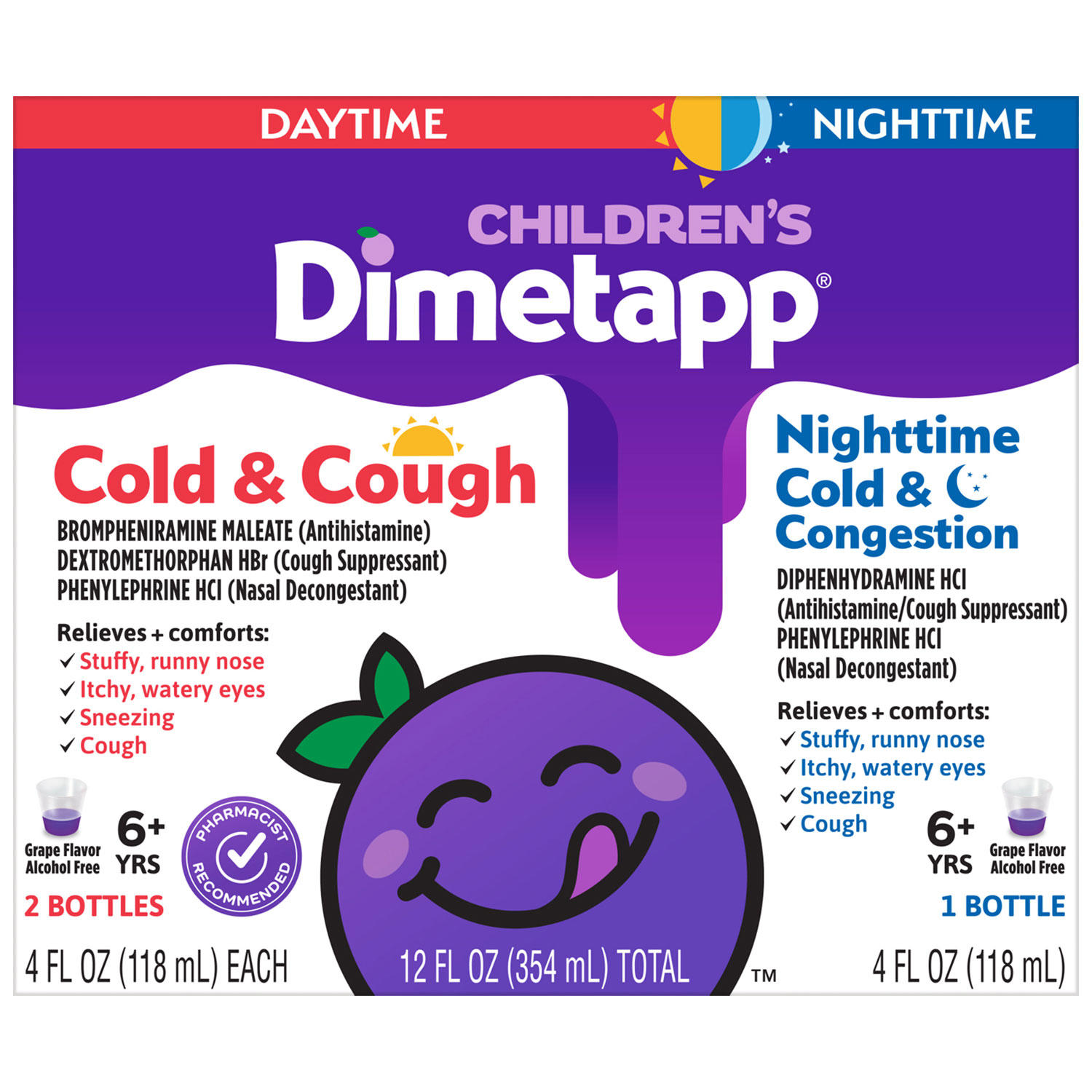 Children's Dimetapp Day & Night Value Pack, Grape Flavor (4 fl. oz./pk., 3 pk.)