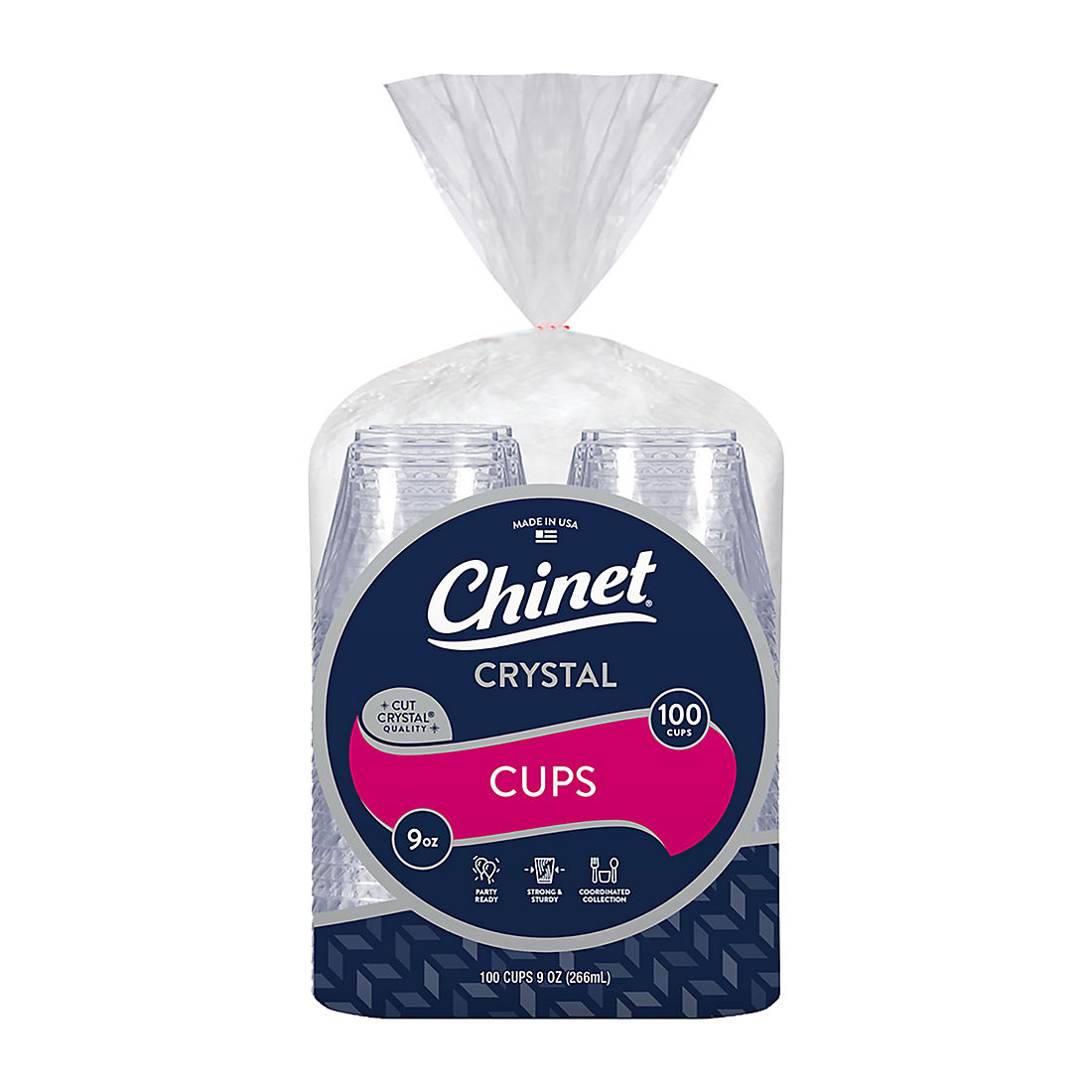 Chinet 9-Oz. Crystal Cups, 100 ct. - Clear