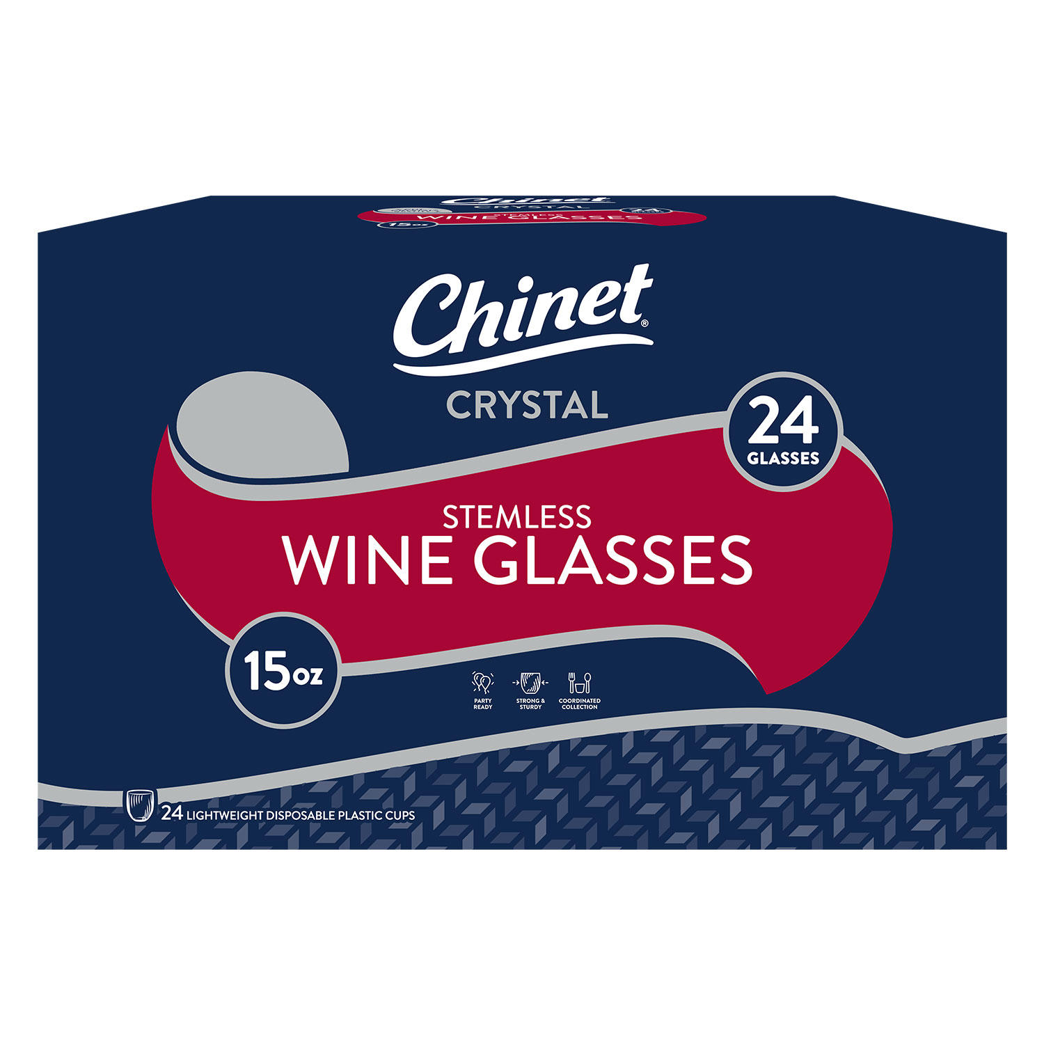 Chinet Crystal Stemless Wine Glass, 15 oz. (24 ct.)