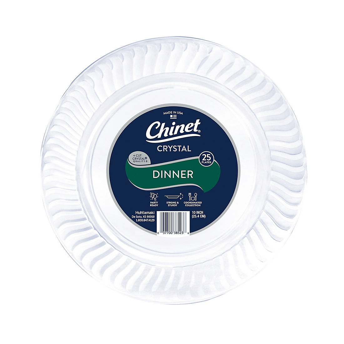 Chinet Cut Crystal 10" Clear Plastic Plates, 25 ct.