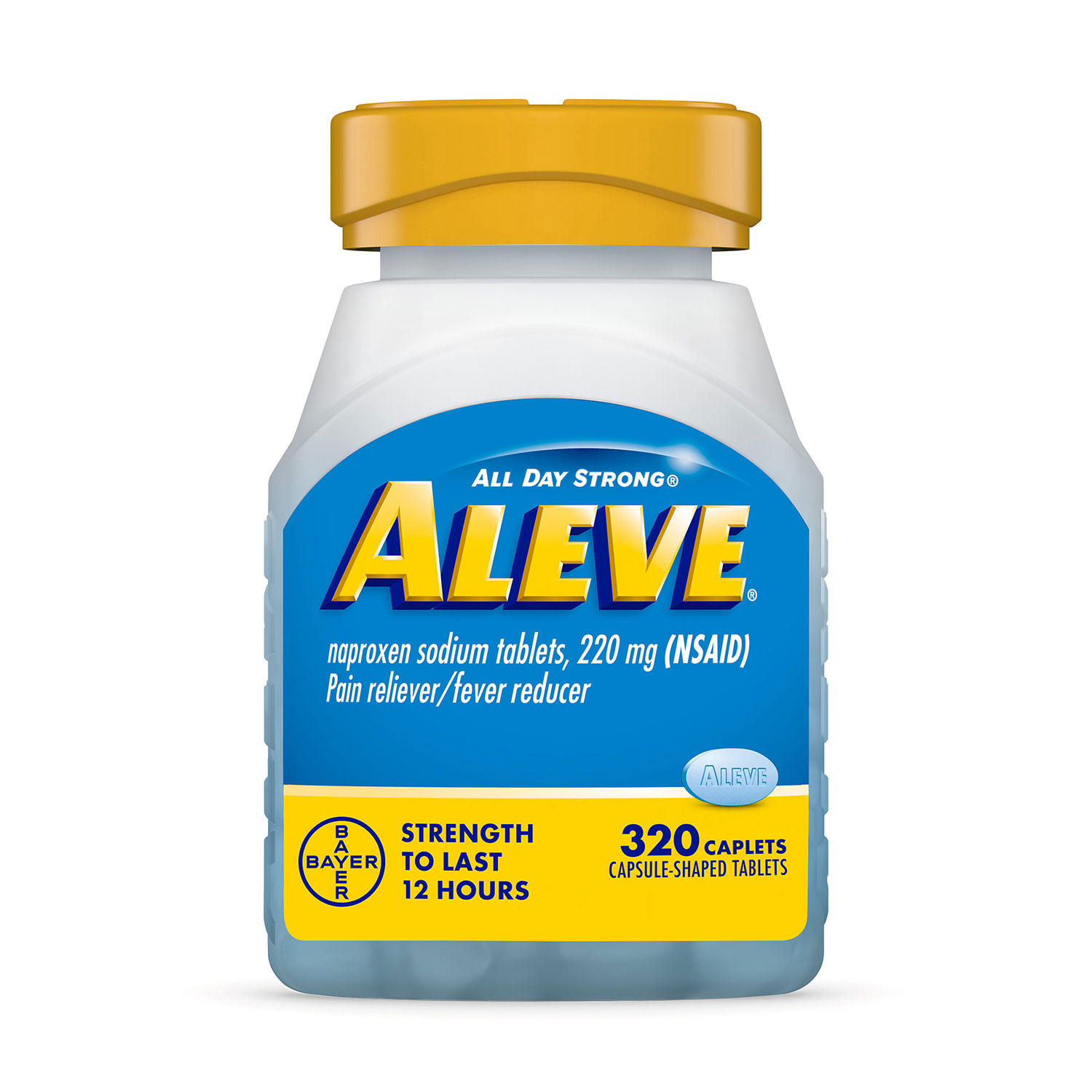 Aleve Naproxen Sodium Caplets, All Day Strong Pain Reliever (320 ct.)