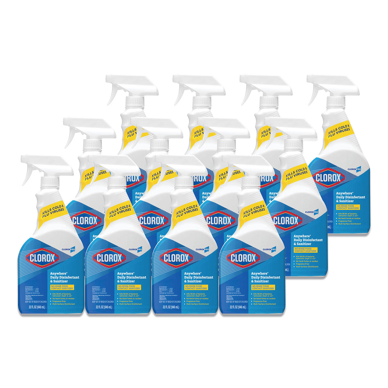 Clorox Anywhere Daily Disinfectant & Sanitizing Spray (32 fl. oz., 12 ct.)