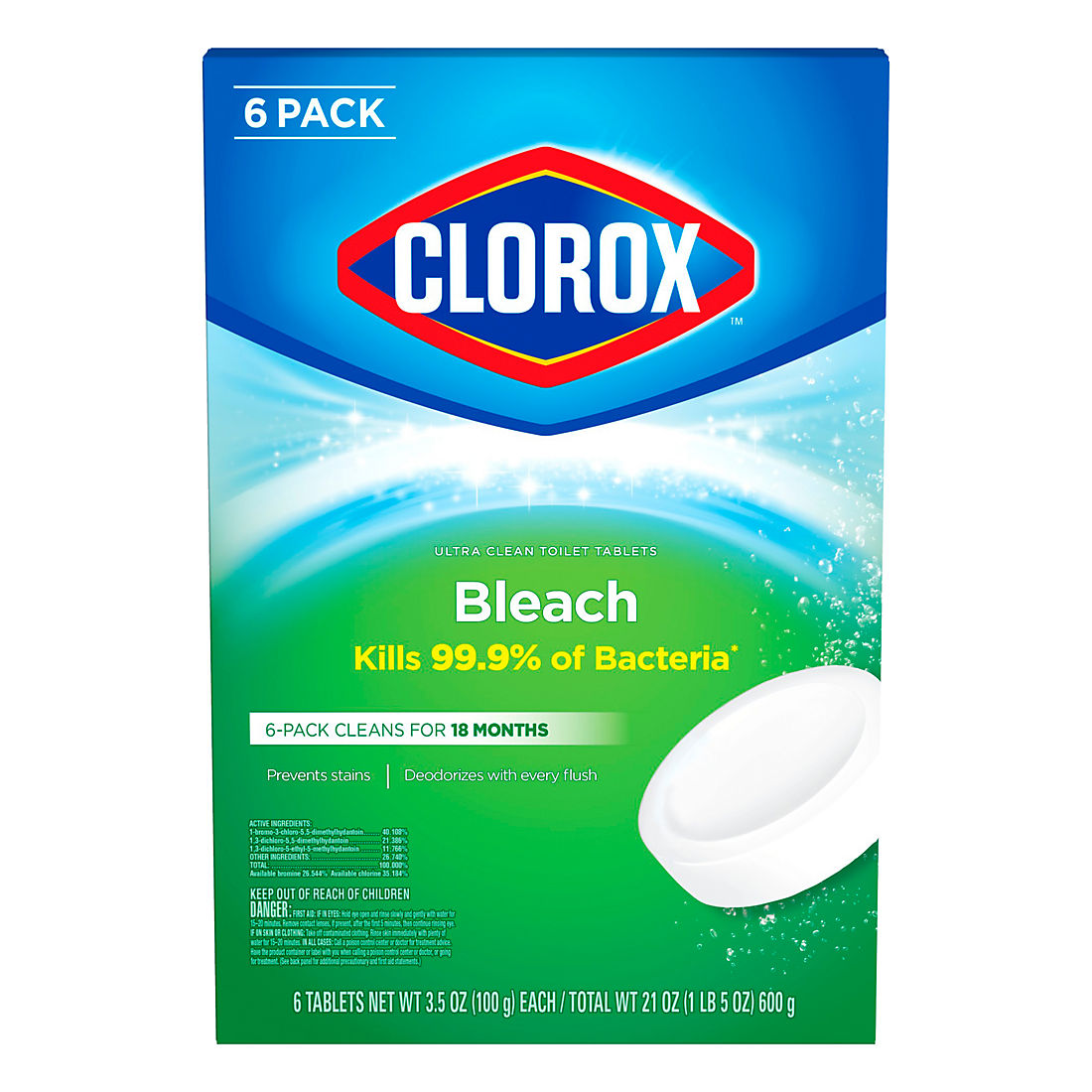 Clorox Automatic Toilet Bowl Cleaner Tablets with Bleach. 6 ct./3.5 oz.