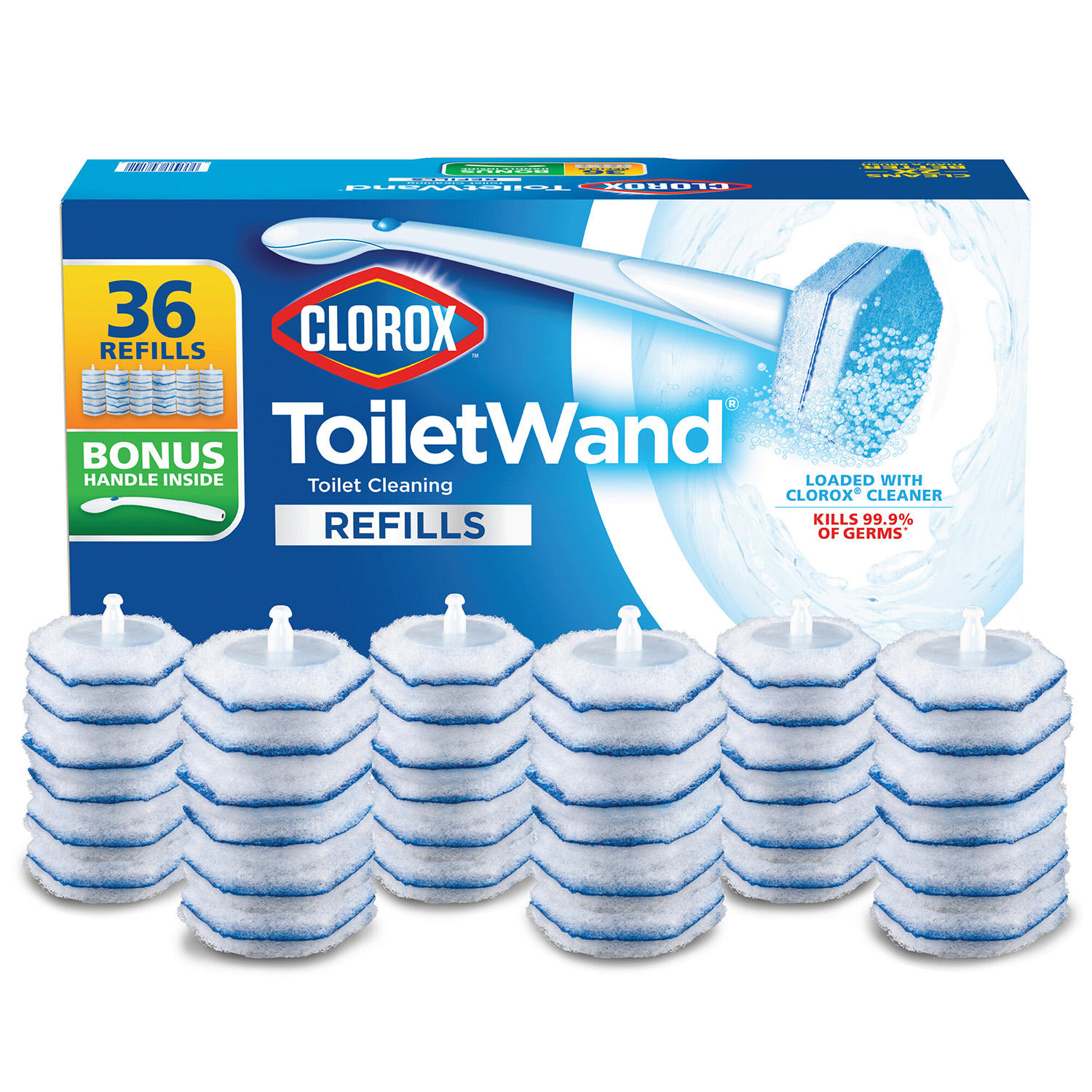 Clorox ToiletWand Disposable Toilet Cleaning System (1 ToiletWand Handle + 36 Disinfecting Refills)