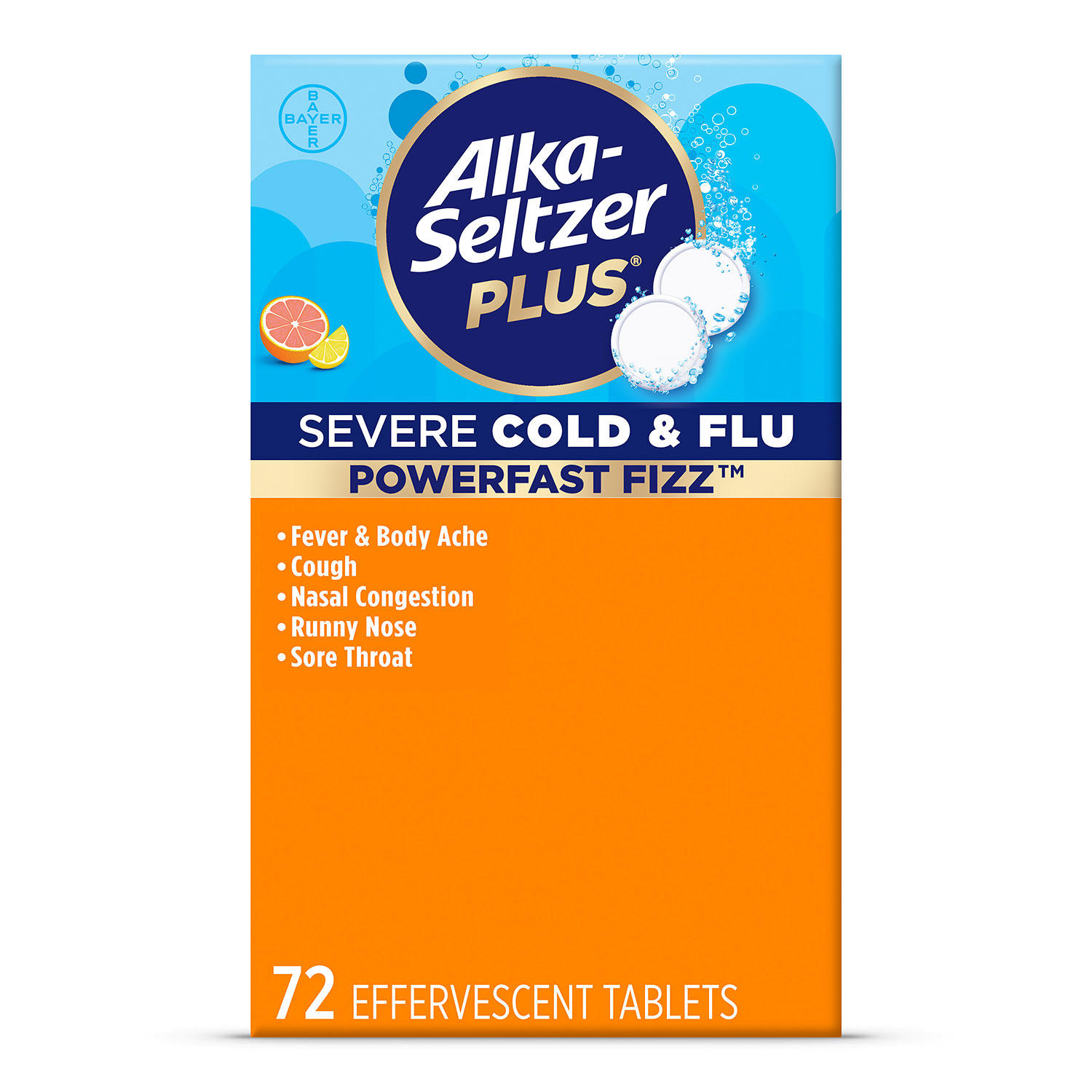 Alka-Seltzer Plus Severe Cold and Flu, Citrus (72 ct.)