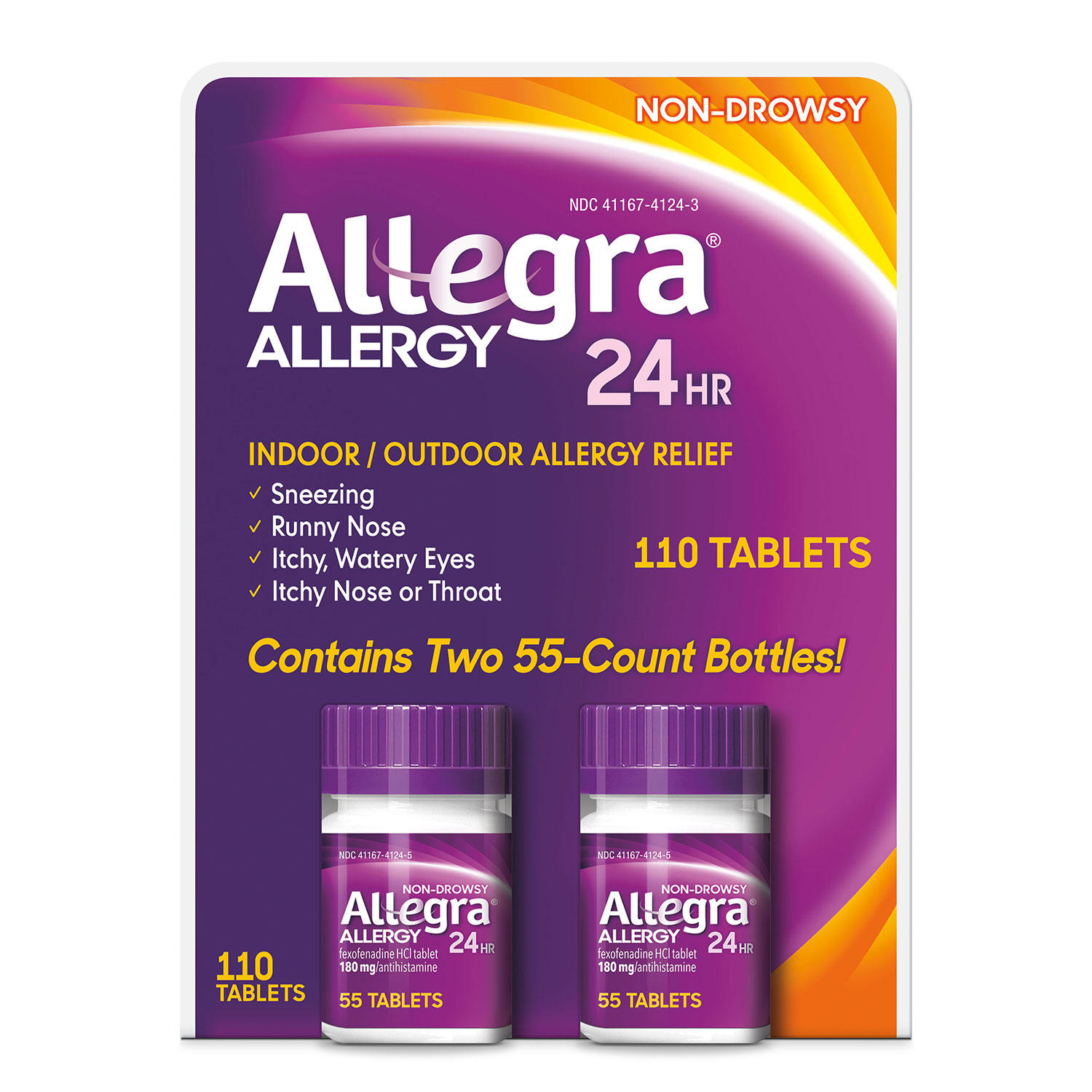 Allegra 24 Hour Allergy Relief 180 mg. (110 ct.)