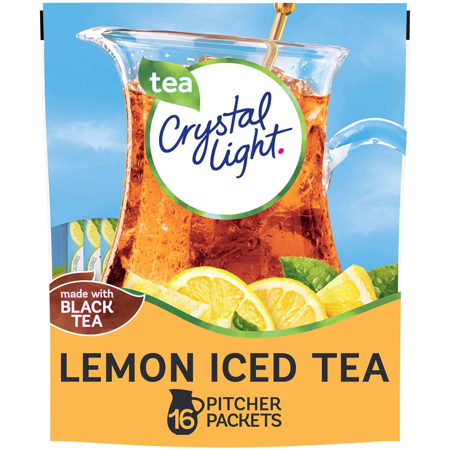 Crystal Light Lemon Iced Tea Naturally Flavored Powdered Drink Mix (16 ct.)
