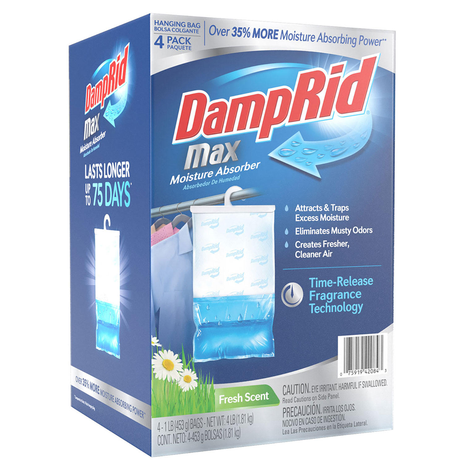 DampRid Max Moisture Absorber Fresh Scent Hanging Bag (4 pk.)