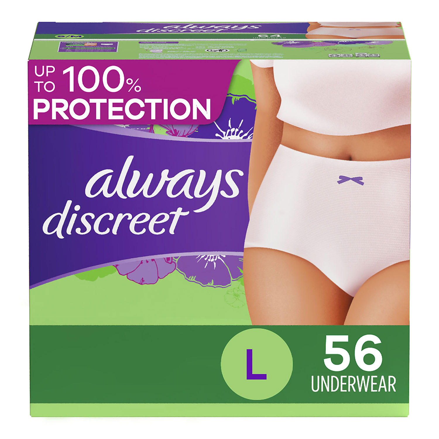 Always Discreet Incontinence & Postpartum Underwear for Women, Maximum (Choose Your Size)