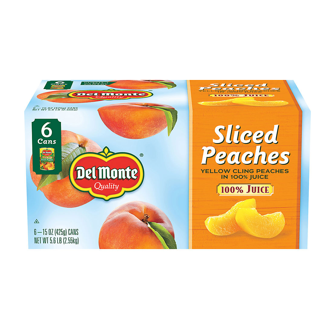 Del Monte Sliced Peaches in 100% Juice, 6 pk./15 oz.
