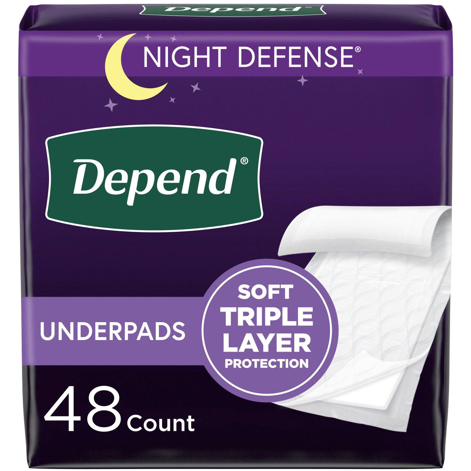 Depend Disposable Waterproof Bed Pads, Overnight Absorbency (48 ct.)