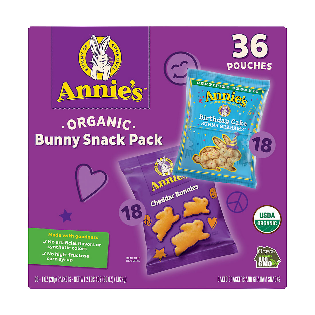 Annie's Organic Bunny Snack Pack, 36 pk.
