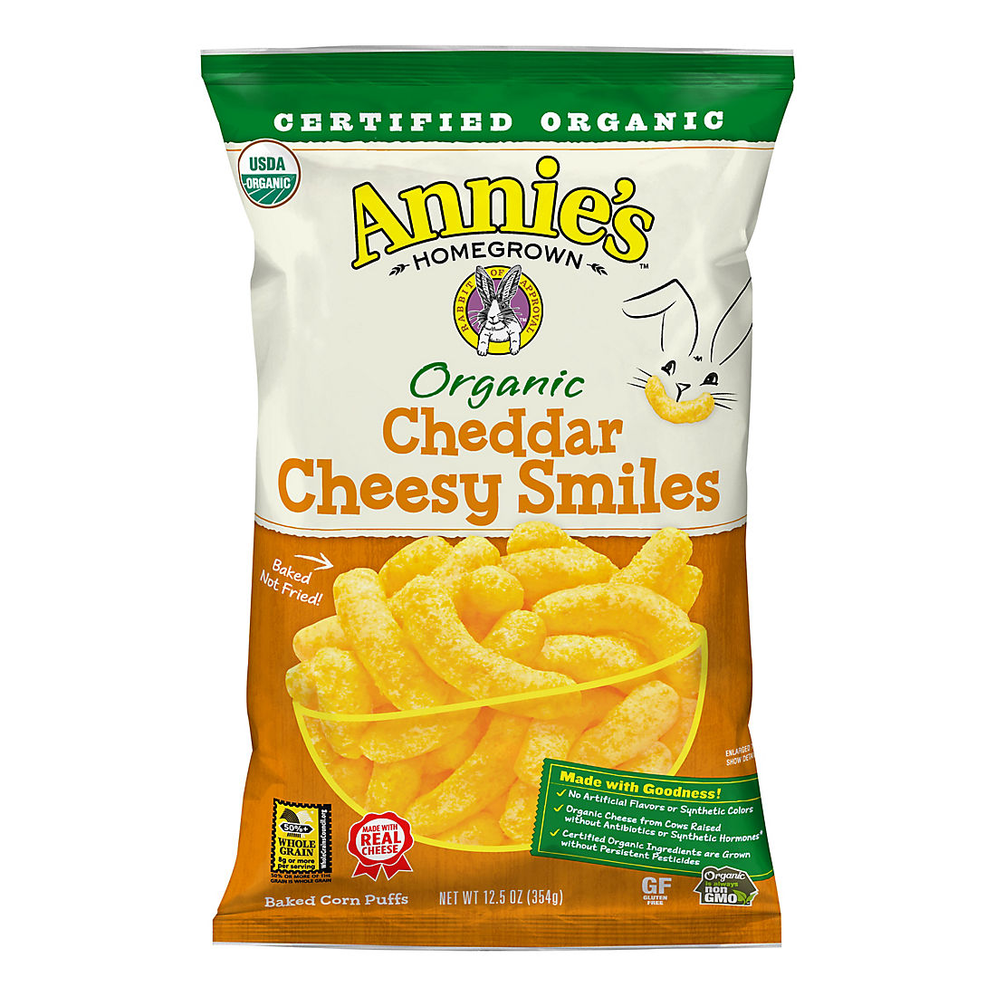 Annie's Organic Cheddar Cheesy Smiles, 12.5 oz.