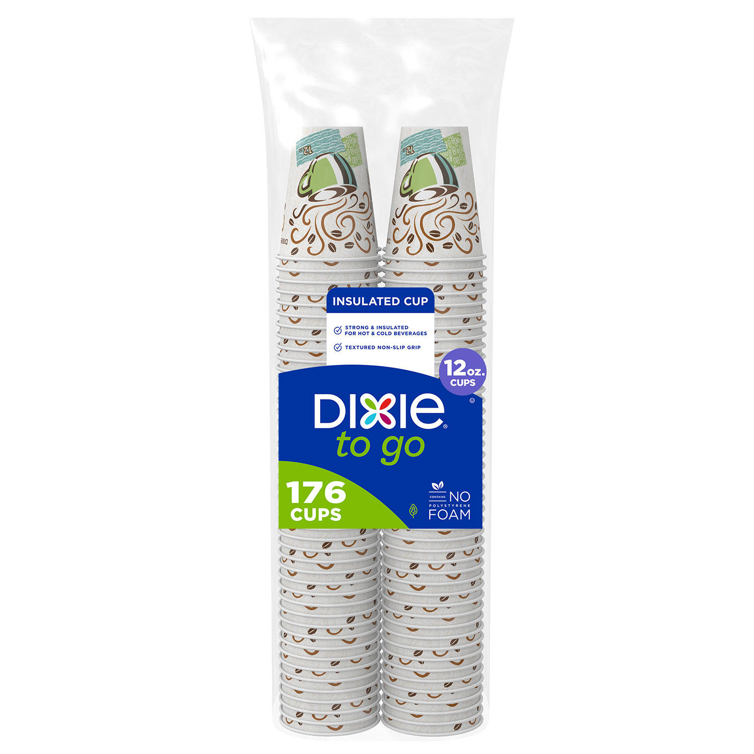 Dixie PerfecTouch Insulated Hot/Cold Paper Cups, Coffee Haze (Choose Count & Size)
