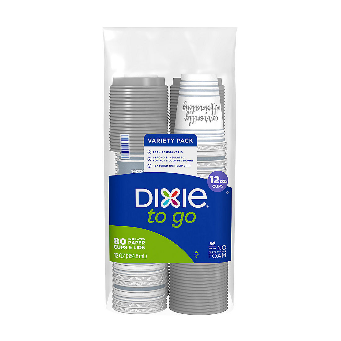 Dixie to Go 12-oz. Hot/Cold Cups, 80 ct. - Coffee Haze/Multicolor