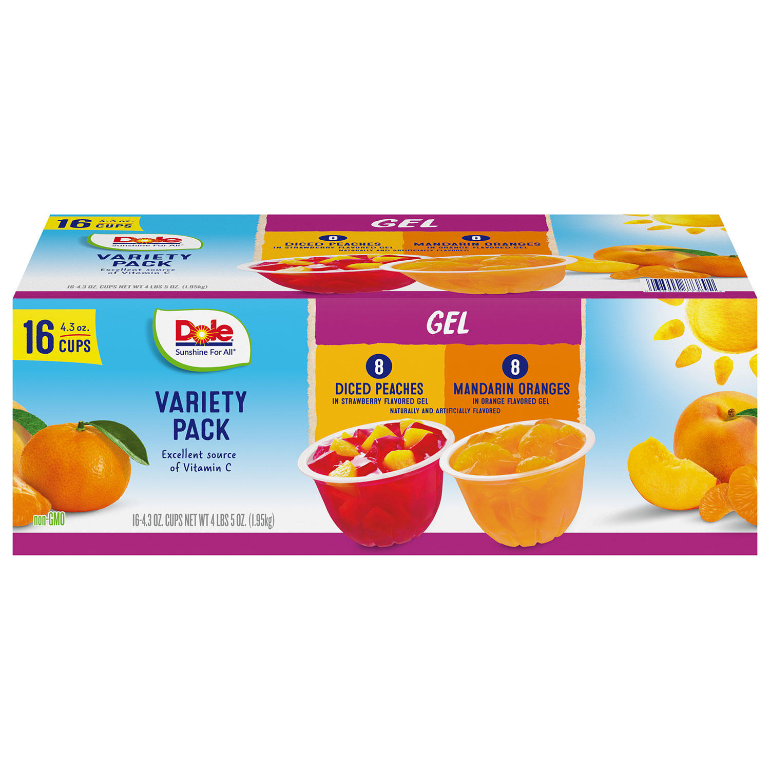 Dole Fruit Bowls in Gel Variety Pack (4.3 oz., 16 pk.)
