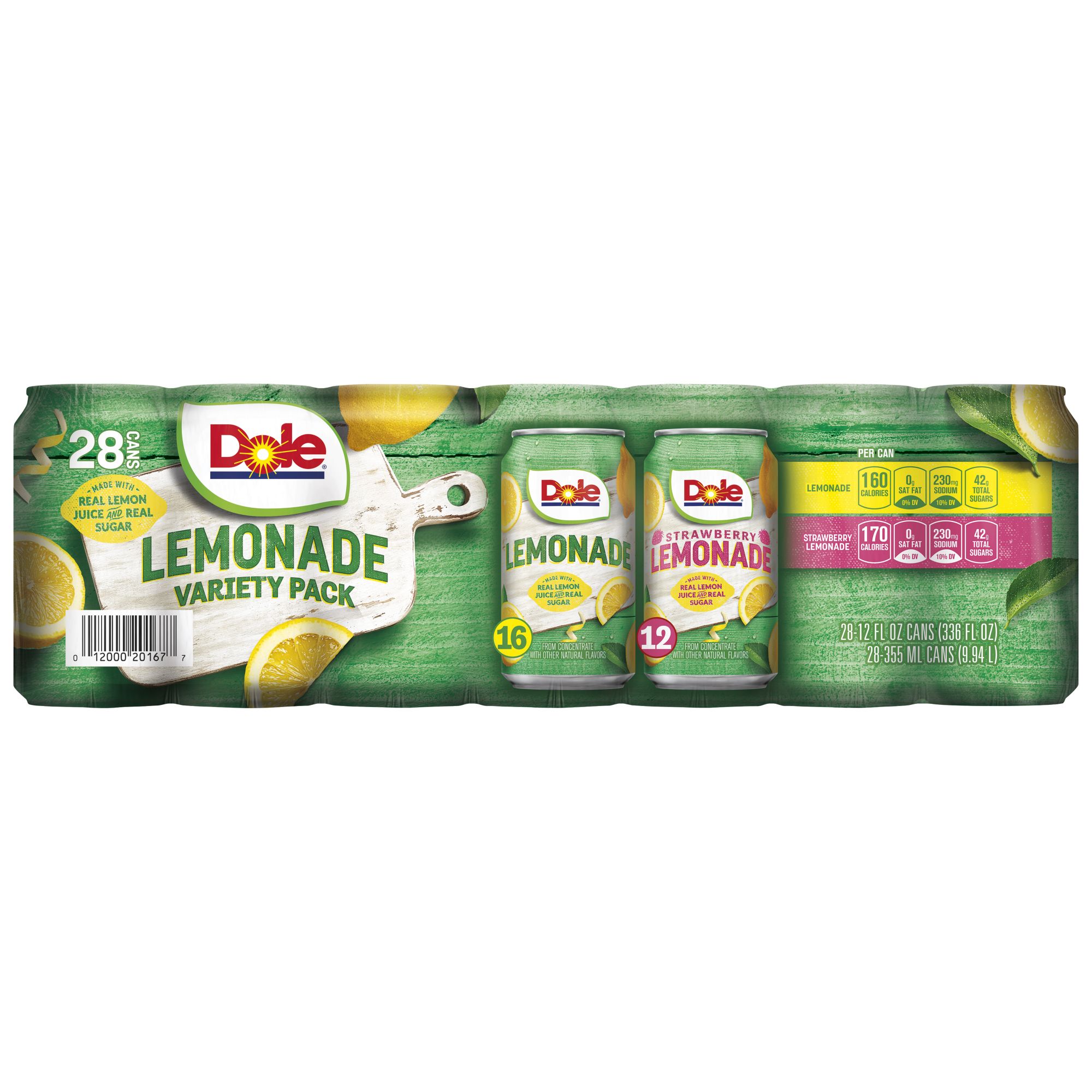Dole Lemonade Variety Pack, 28 pk./12 oz.