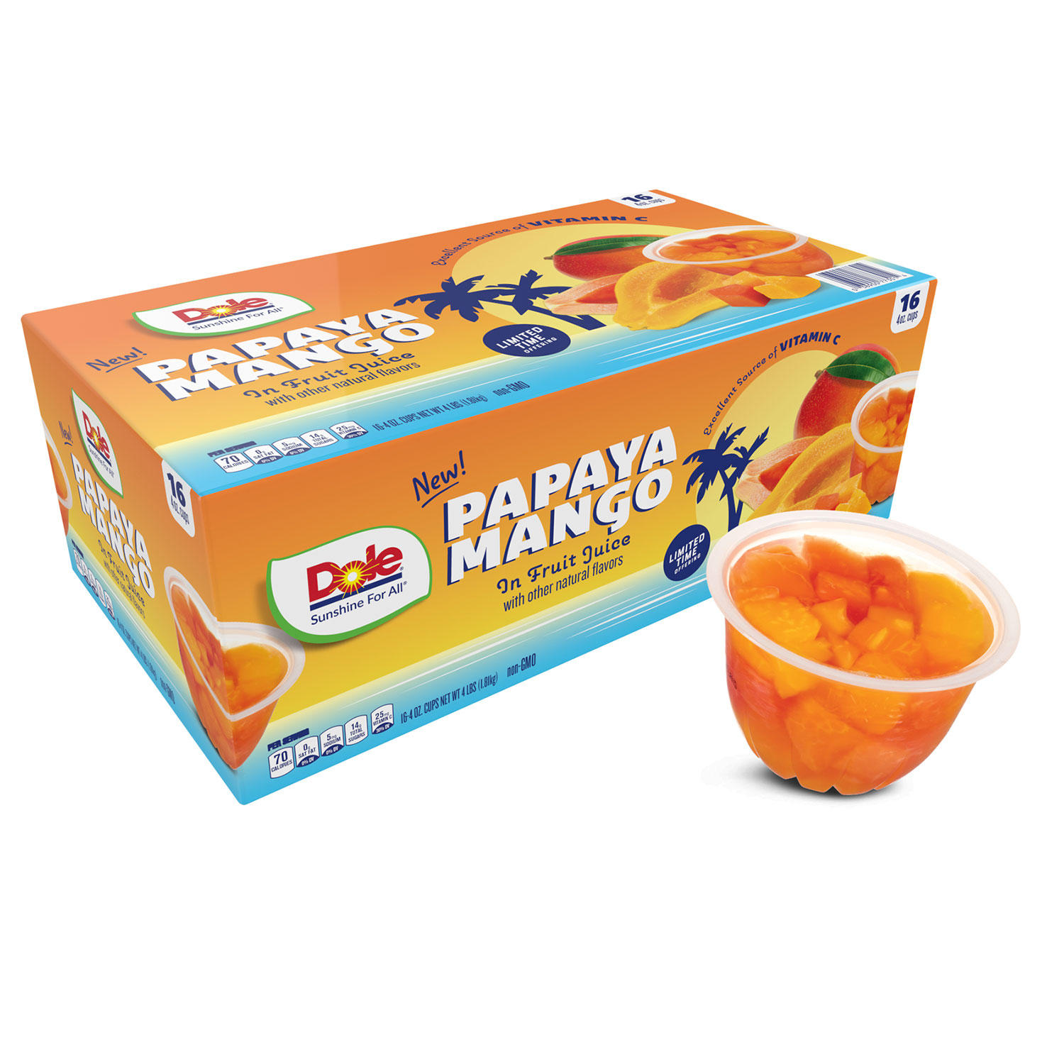Dole Papaya Mango Fruit Bowls (4 oz., 16 pk.)