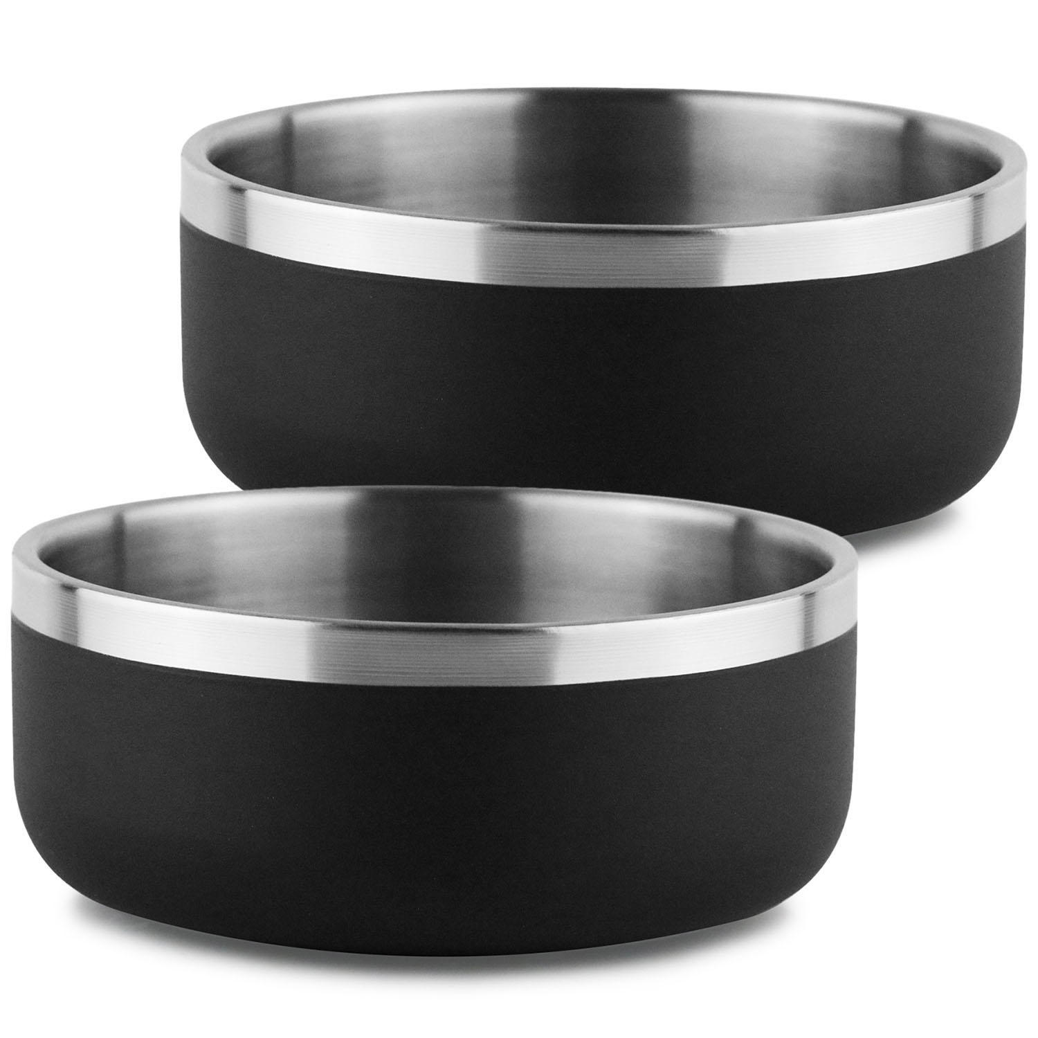 Double-Walled 2 pk. Dog Bowl w/ Silicone Feet, 9 cups (Choose color)