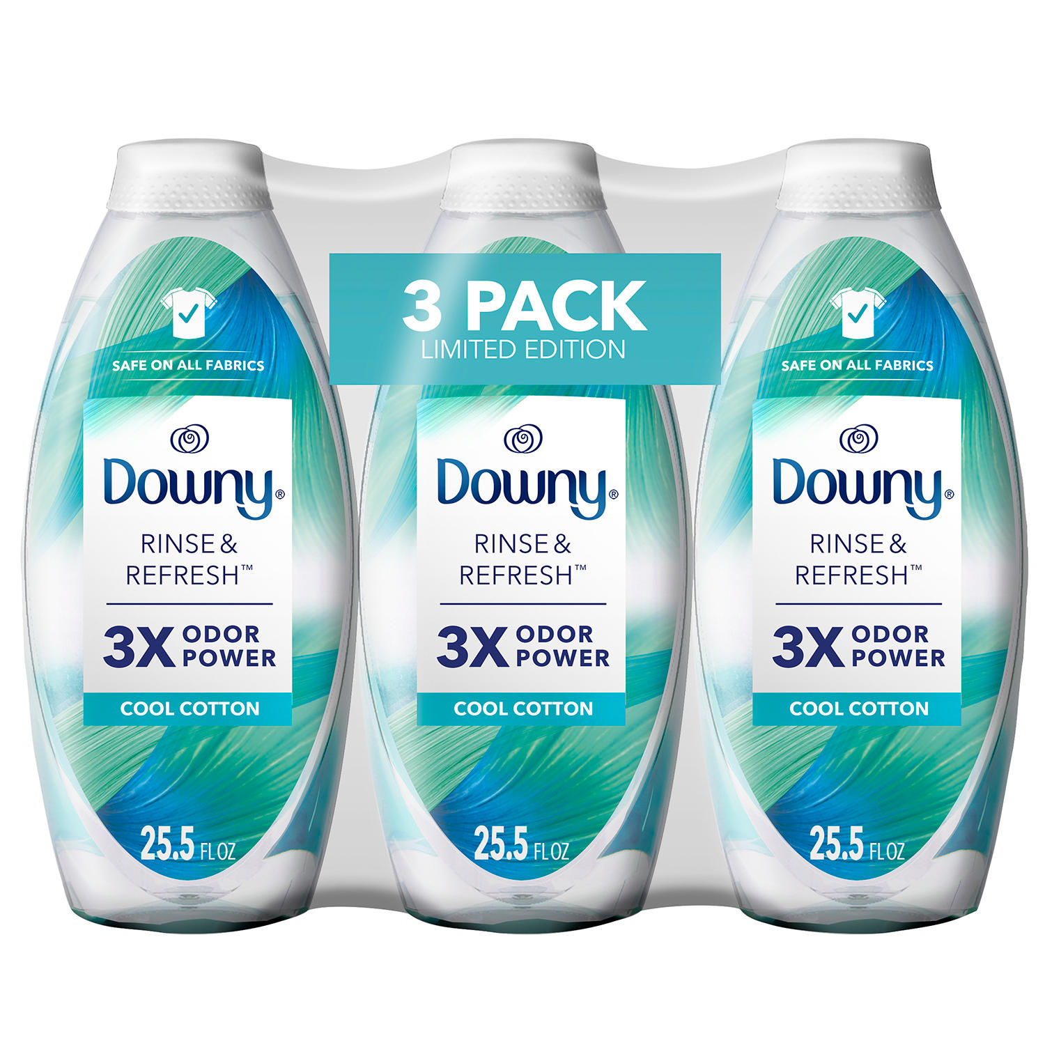Downy Rinse & Refresh Laundry Odor Remover and Fabric Softener, Cool Cotton, (3 Pk., 76.5 fl. oz.)