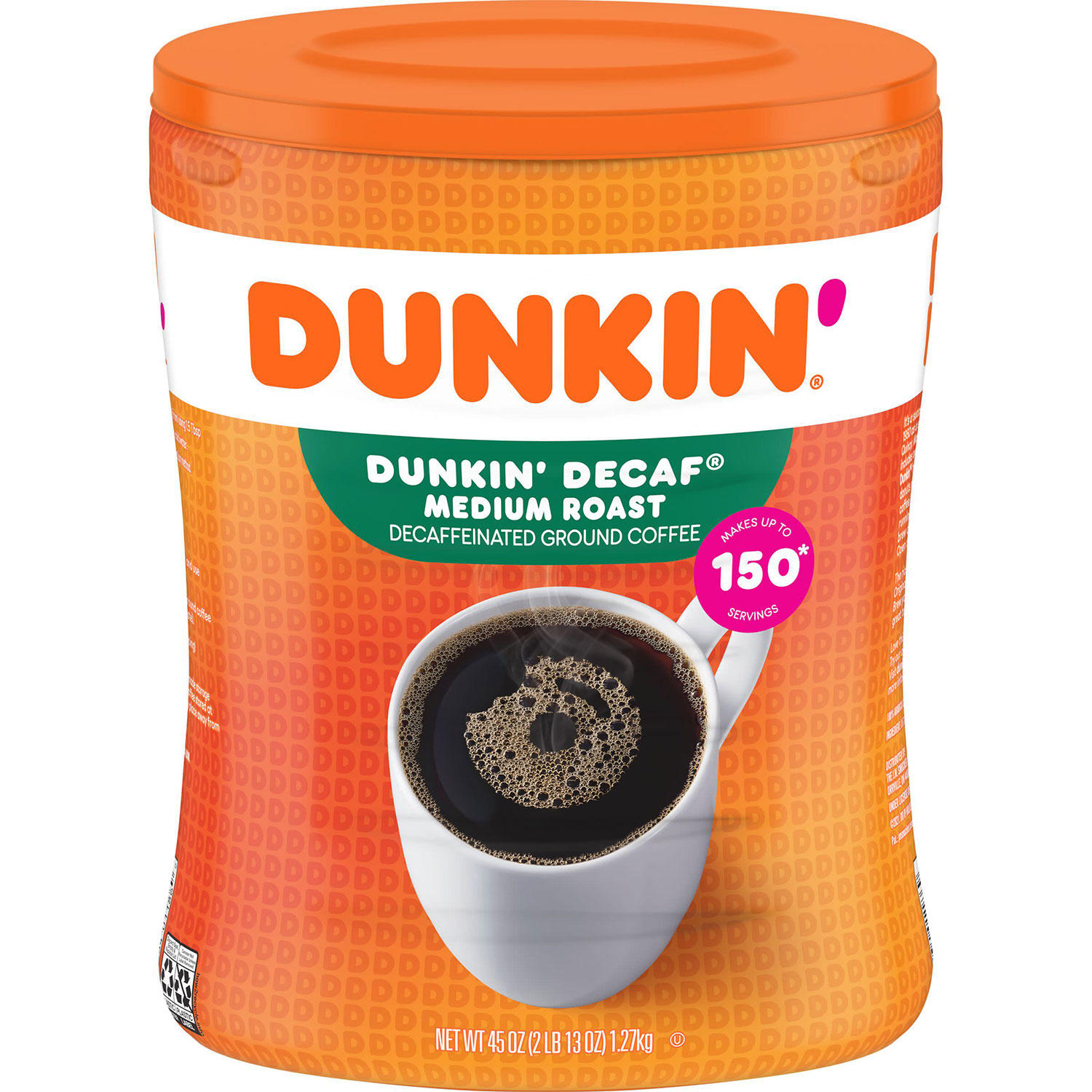 Dunkin' Donuts Decaffeinated Ground Coffee, Medium Roast (45 oz.)