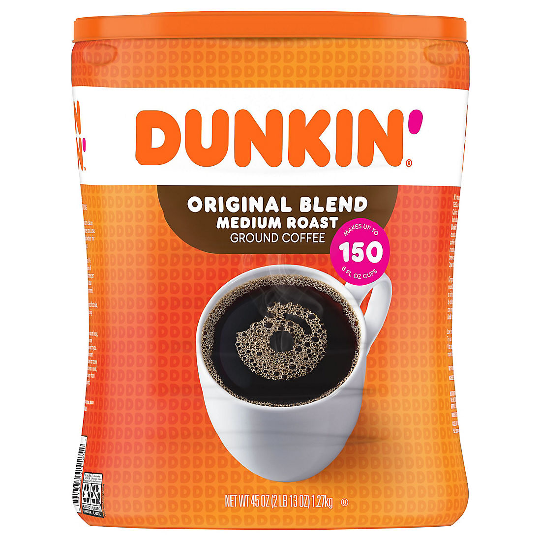 Dunkin' Donuts Original Blend Medium Roast Ground Coffee, 45 oz.